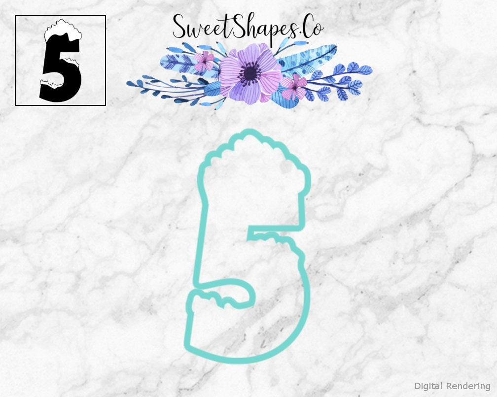 Winter Number 5 Cookie Cutter