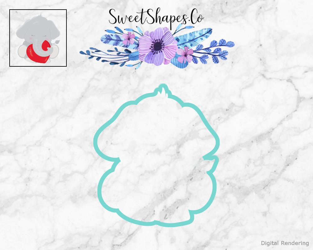 Valentine Elephant Cookie Cutter
