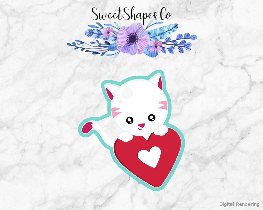Valentine Kitten Cookie Cutter