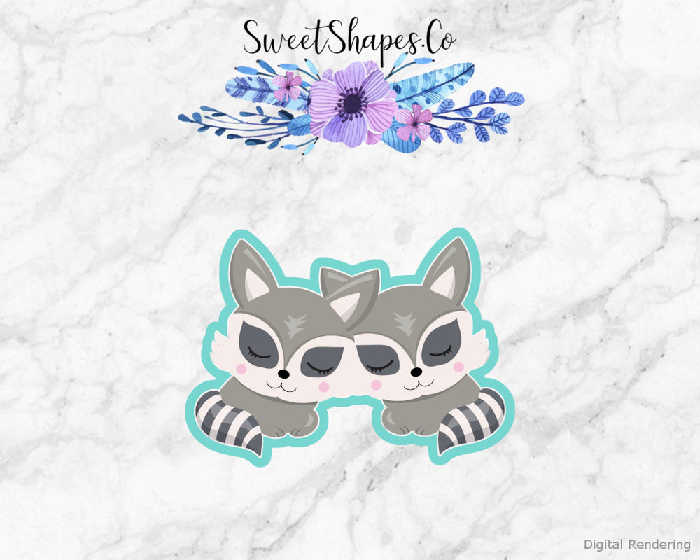 Valentine Raccoons Cookie Cutter