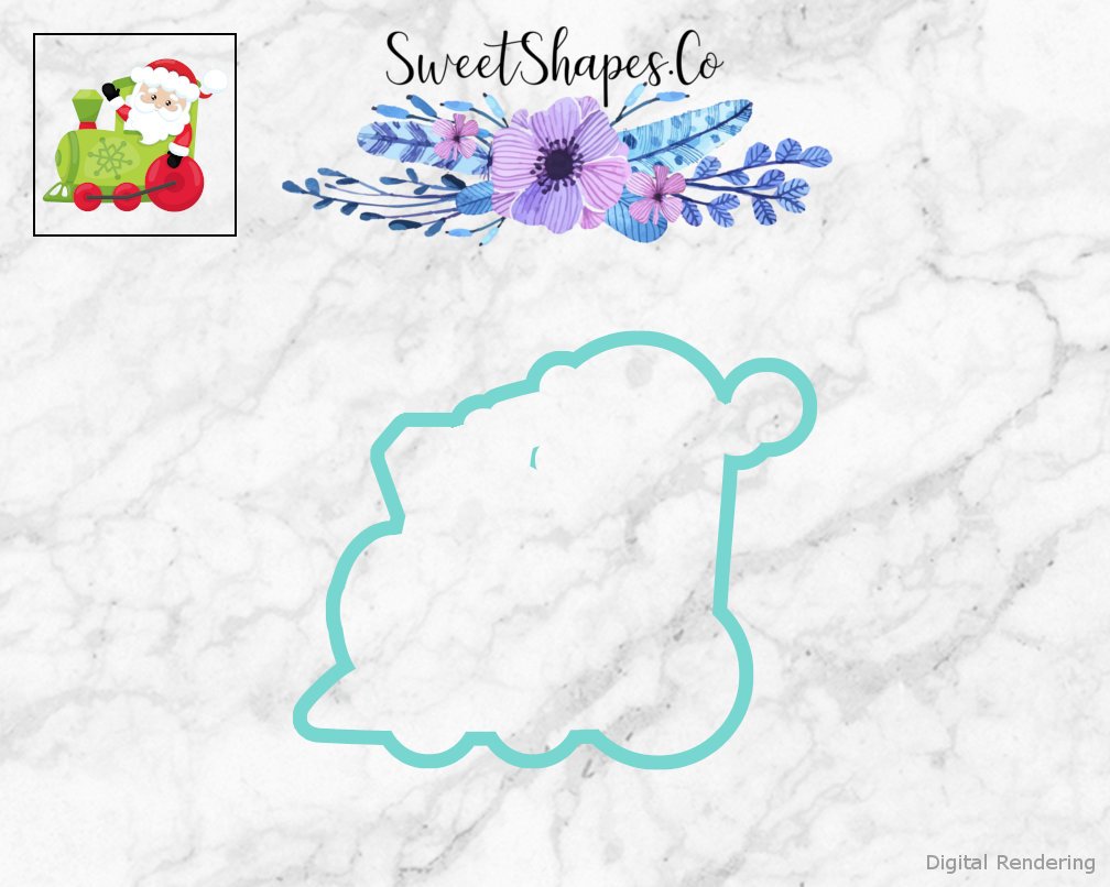 Christmas Train Santa Engine Cookie Cutter
