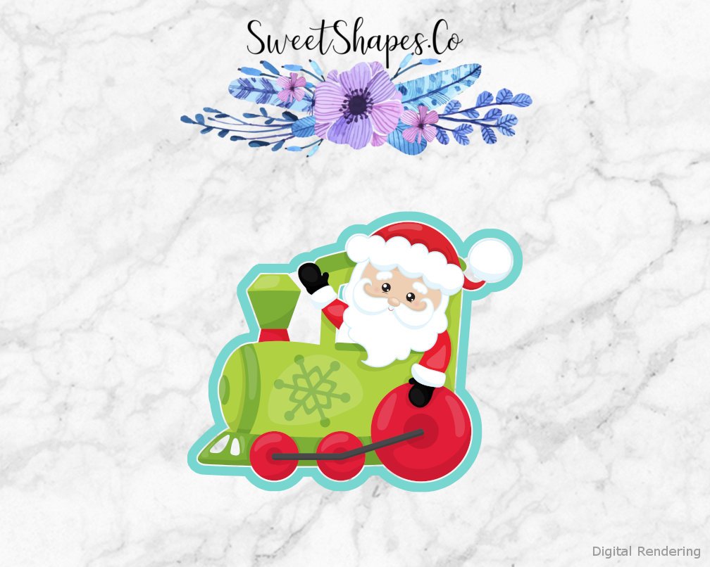 Christmas Train Santa Engine Cookie Cutter