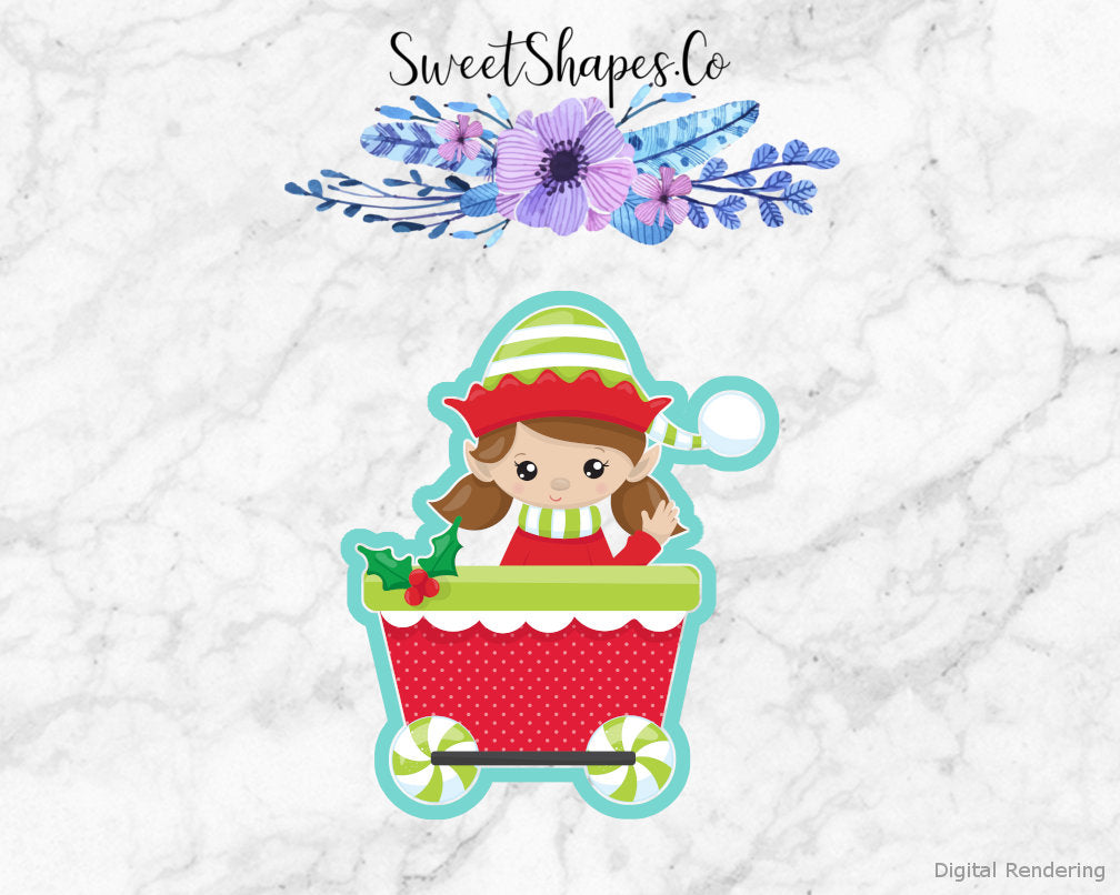 Christmas Train Girl Elf Car Cookie Cutter
