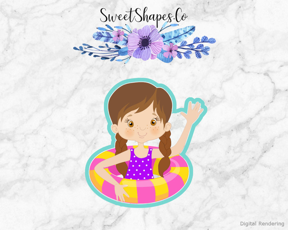 Girl in a Floatie 3 Cookie Cutter