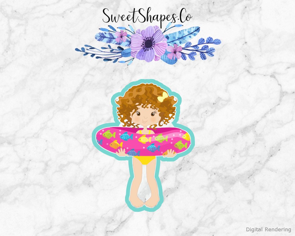 Girl in a Floatie 4 Cookie Cutter