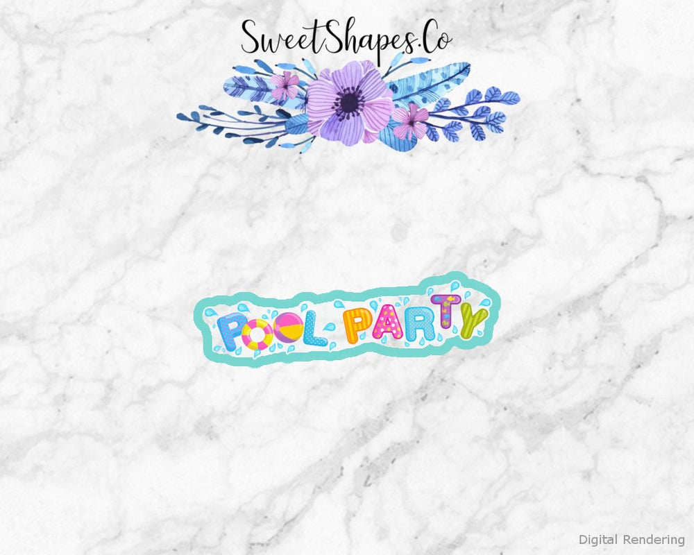 Pool Party Sign Cookie Cutter