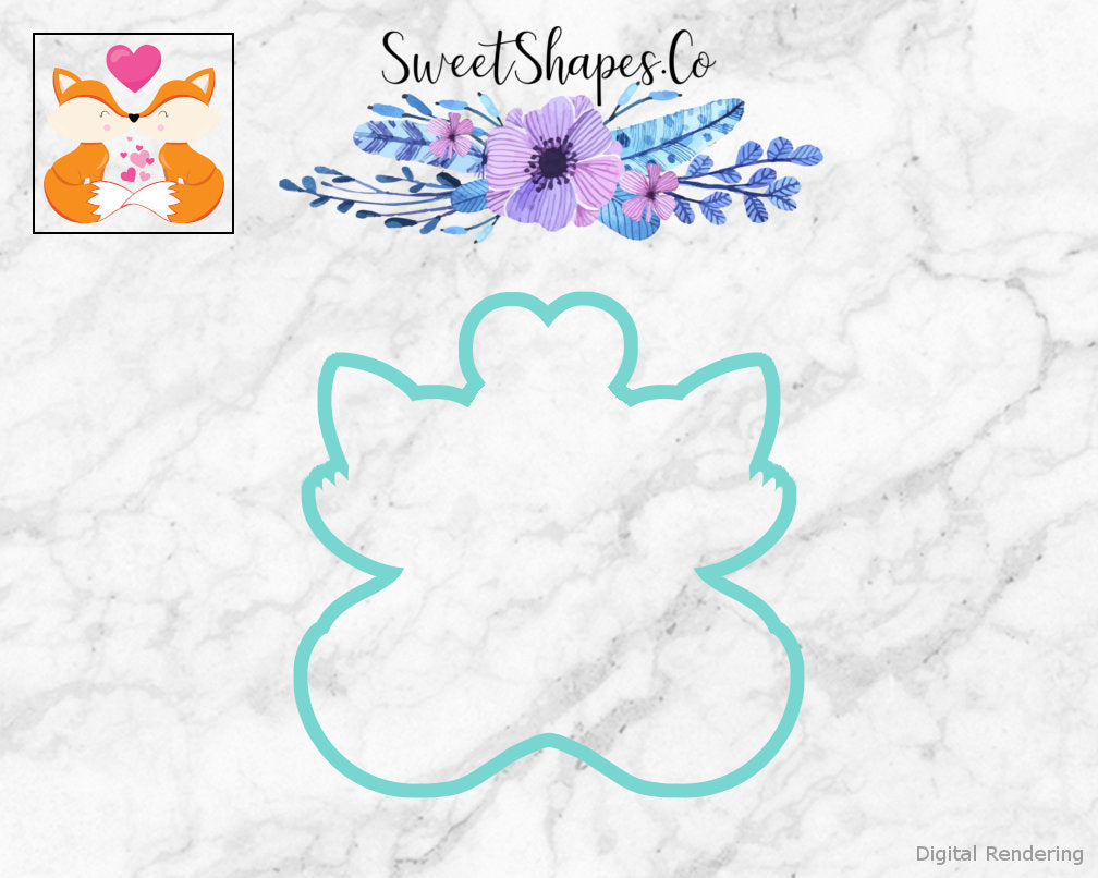 Valentine Foxes 2 Cookie Cutter