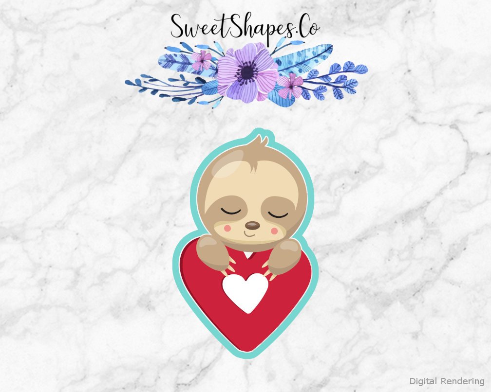 Valentine Sloth Cookie Cutter