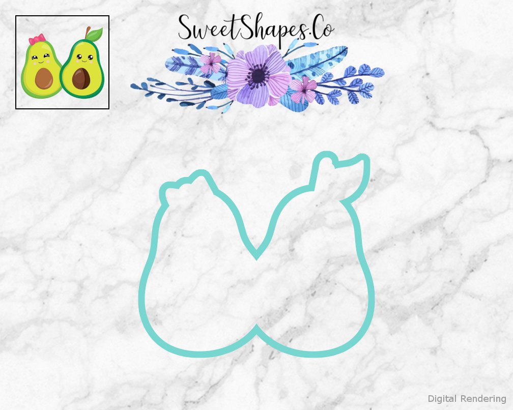 Valentine Avocados Cookie Cutter