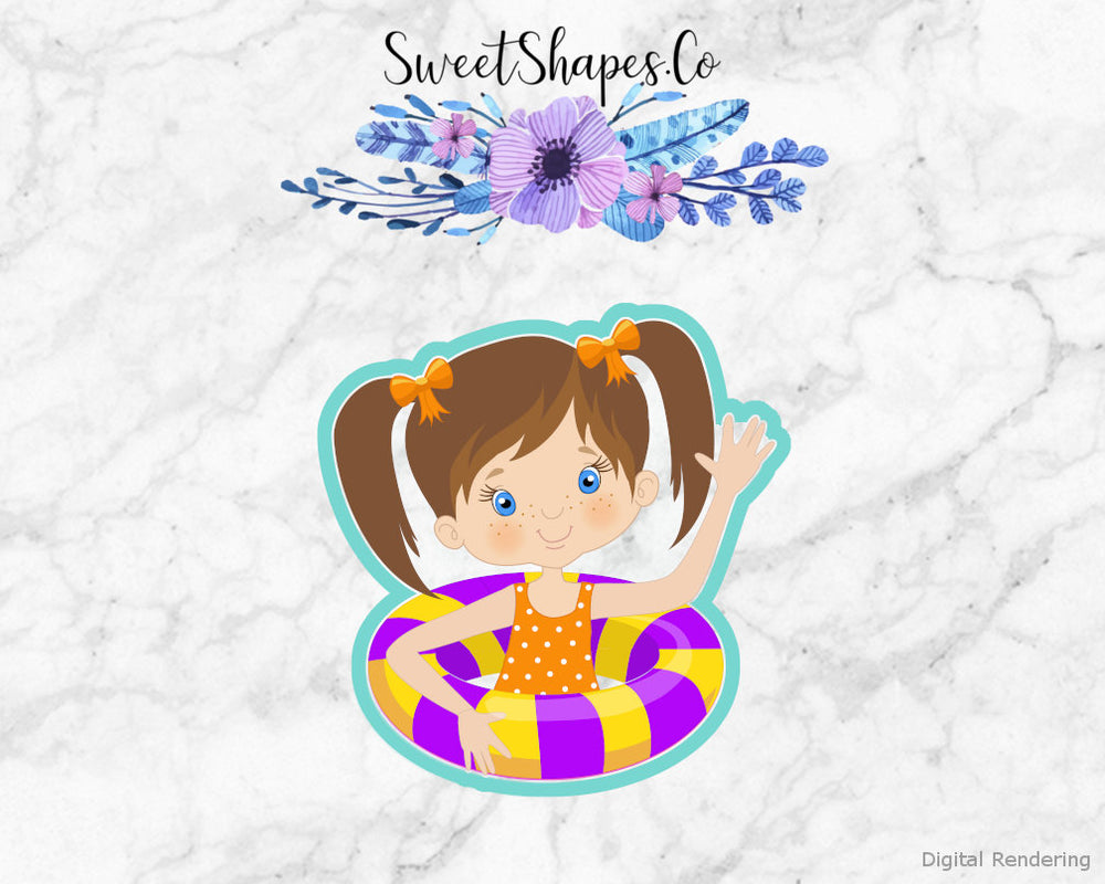 Girl in a Floatie 2 Cookie Cutter