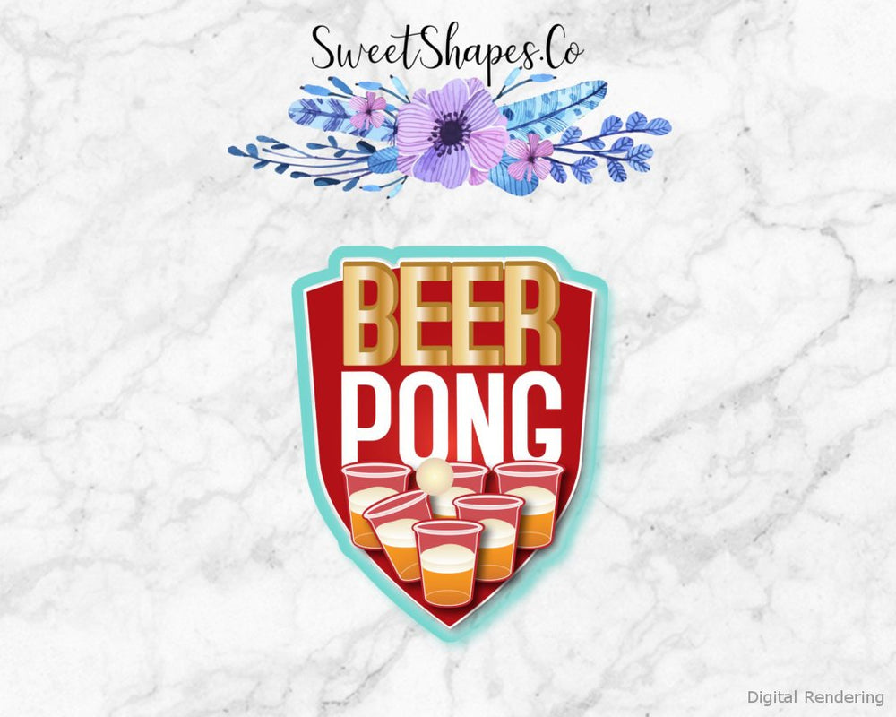 Beer Pong Shield Cookie Cutter
