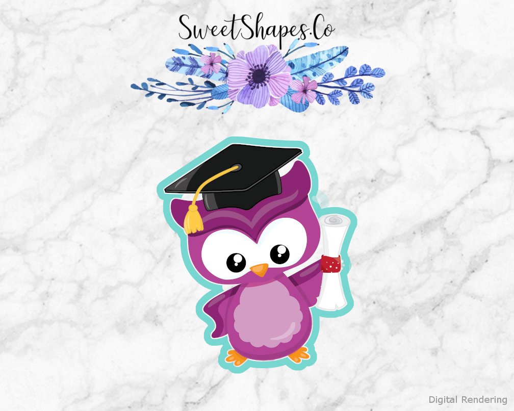 Graduation Owl 3 Cookie Cutter