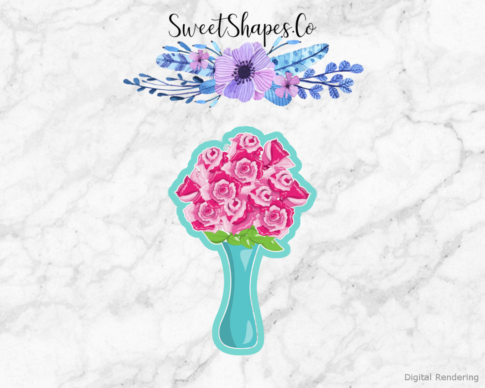Flower Vase with Roses Cookie Cutter