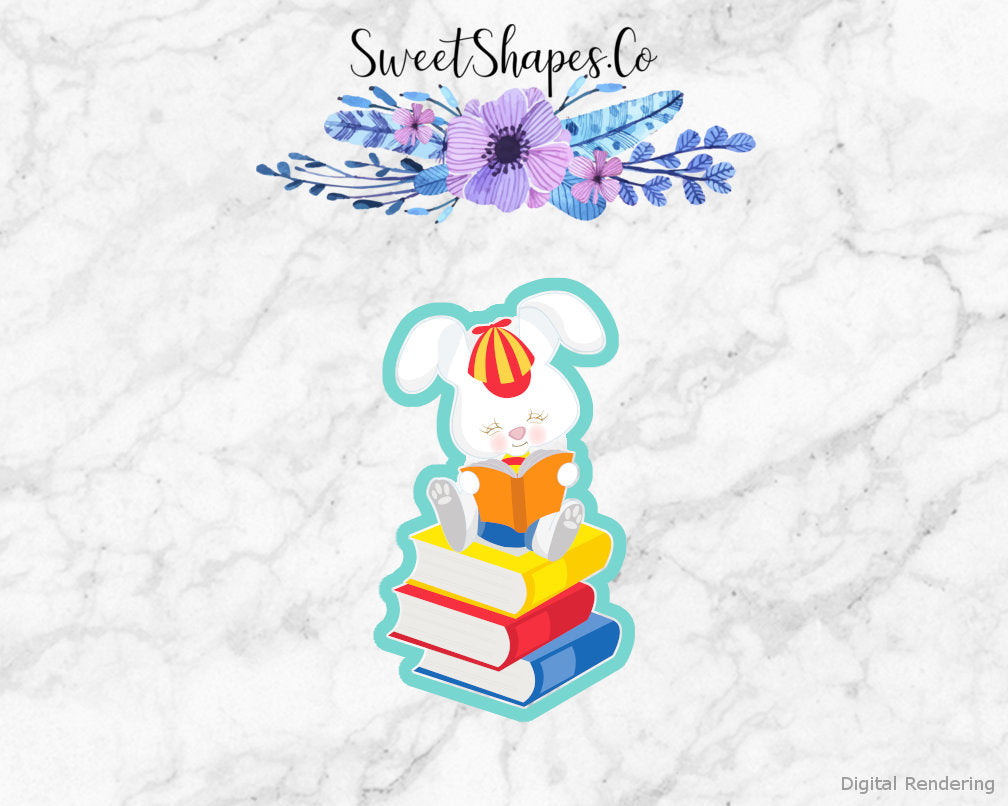 Stack of Books with Bunny Cookie Cutter