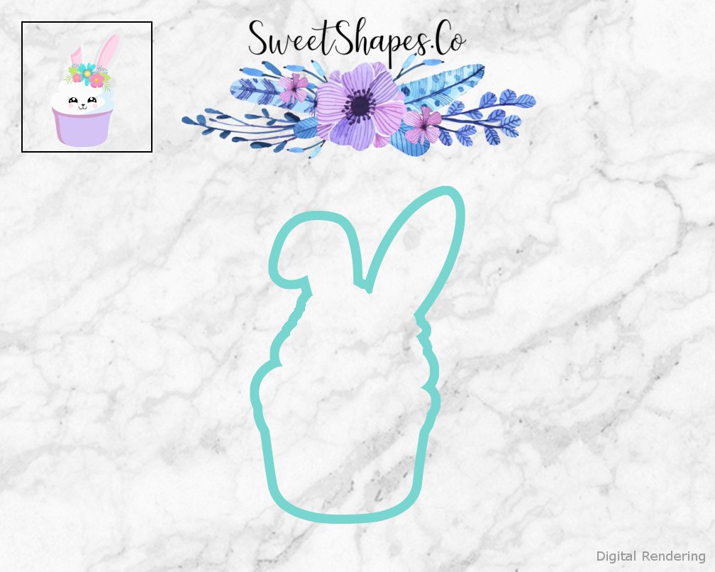 Bunny Cupcake 1 Cookie Cutter