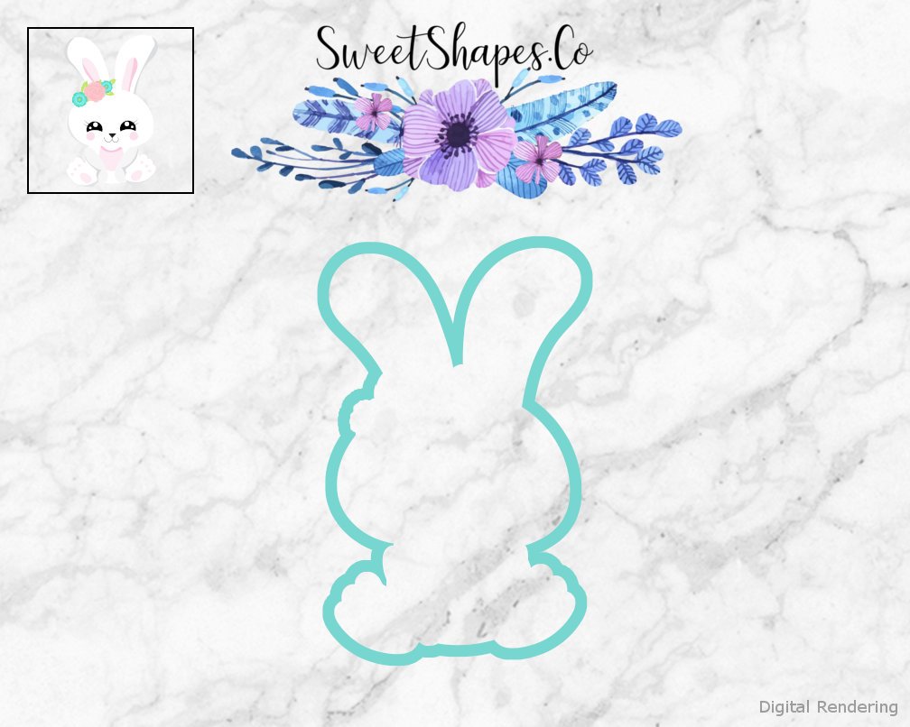 Bunny with Floral Accent Cookie Cutter