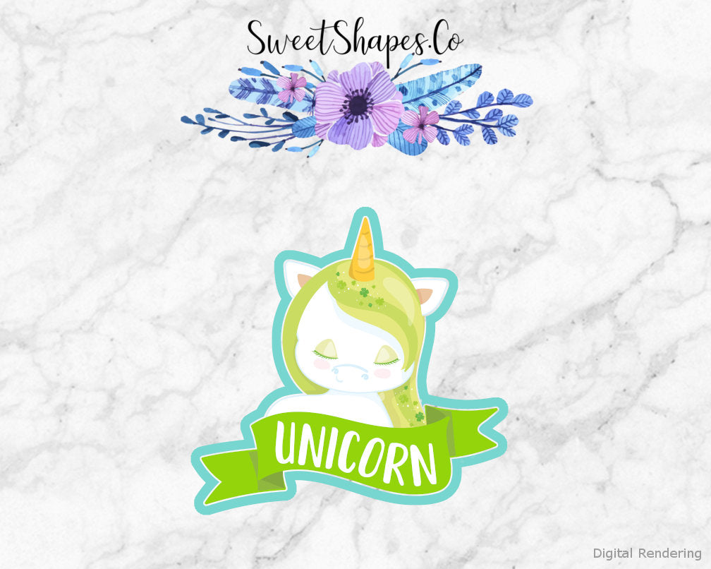 Unicorn with a Banner Cookie Cutter