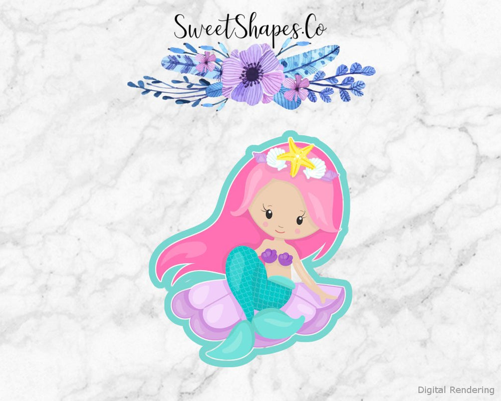 Mermaid on Seashell Cookie Cutter
