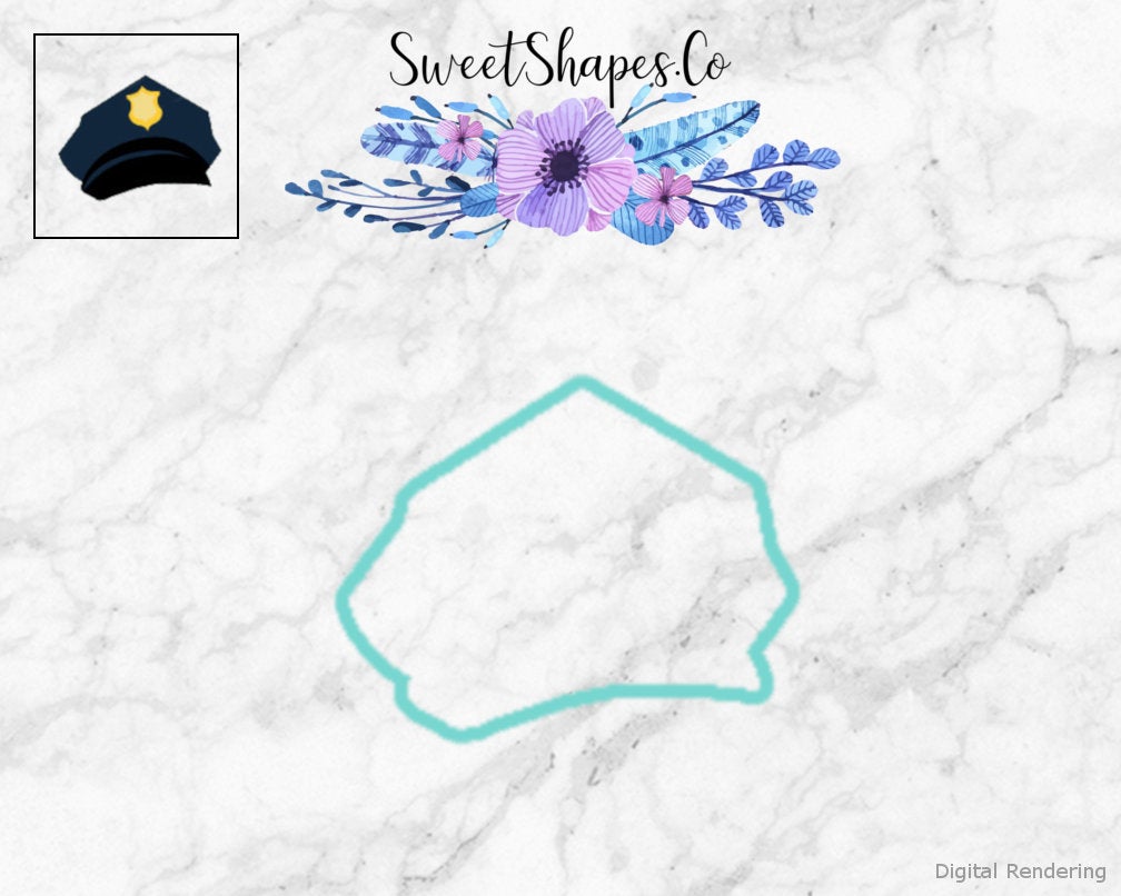 Police Hat Cookie Cutter
