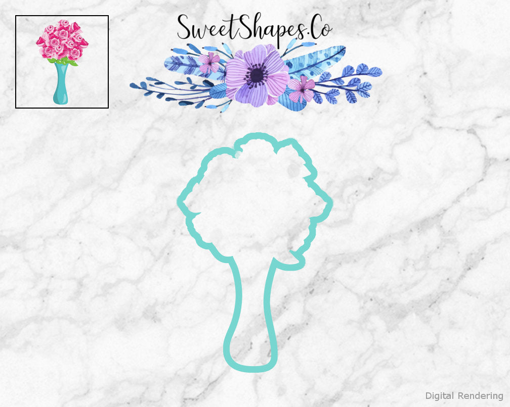 Flower Vase with Roses Cookie Cutter