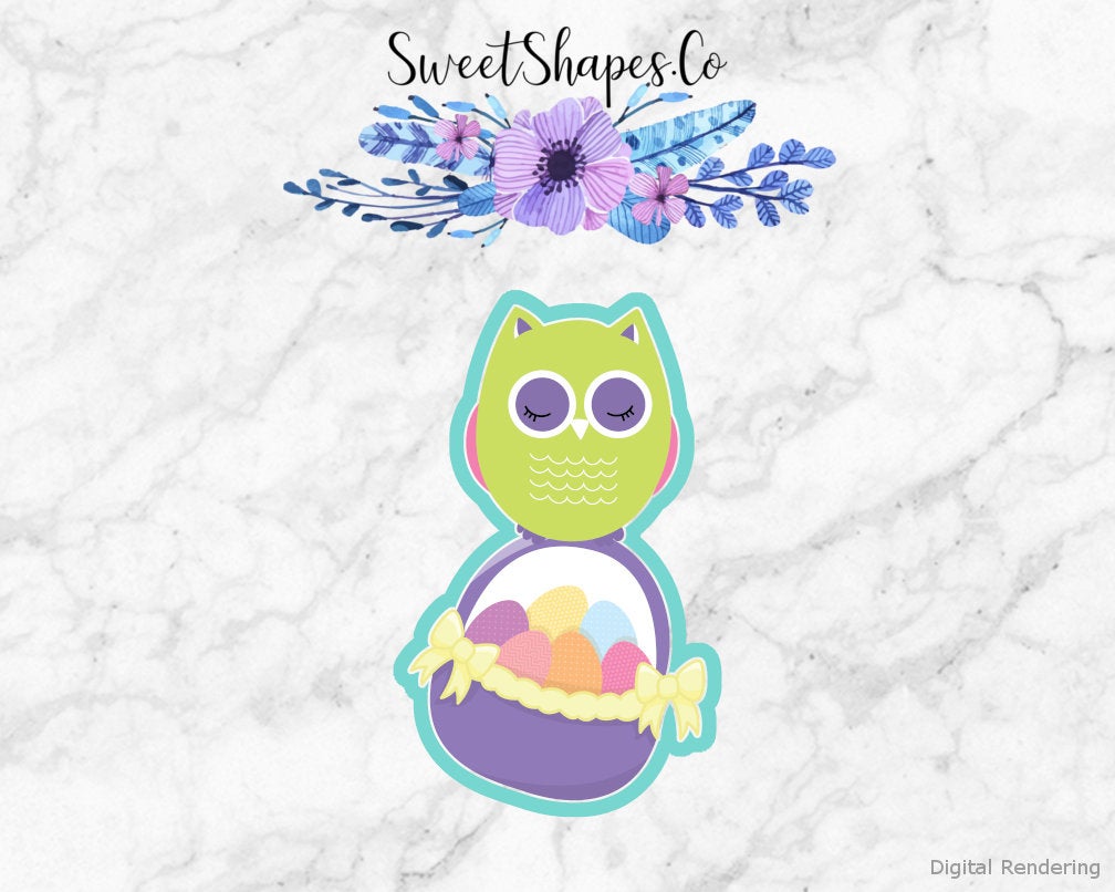 Owl with a Basket of Eggs Cookie Cutter