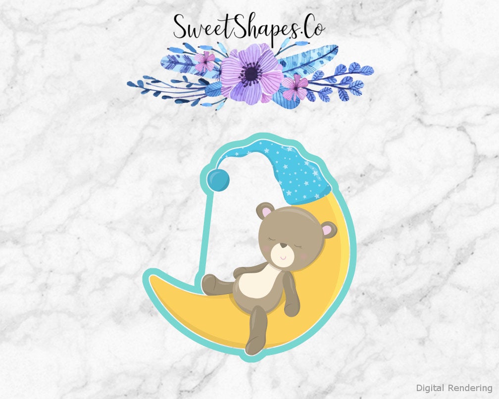 Bear Sleeping on Moon Cookie Cutter