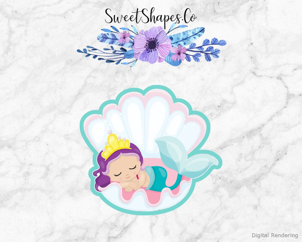 Mermaid on Shell Cookie Cutter