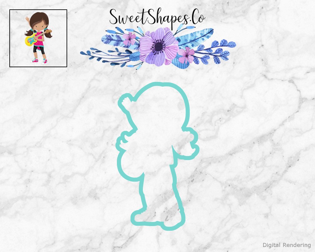 Rock Band Girl 3 Cookie Cutter