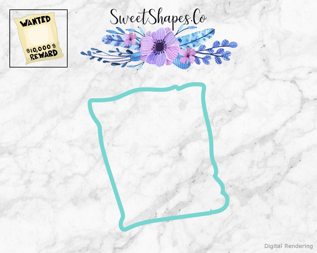 Wanted Sign Cookie Cutter
