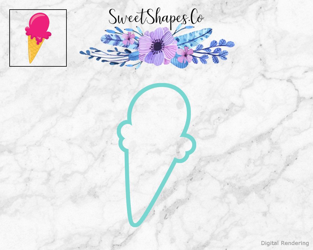 Ice Cream Cone 2 Cookie Cutter