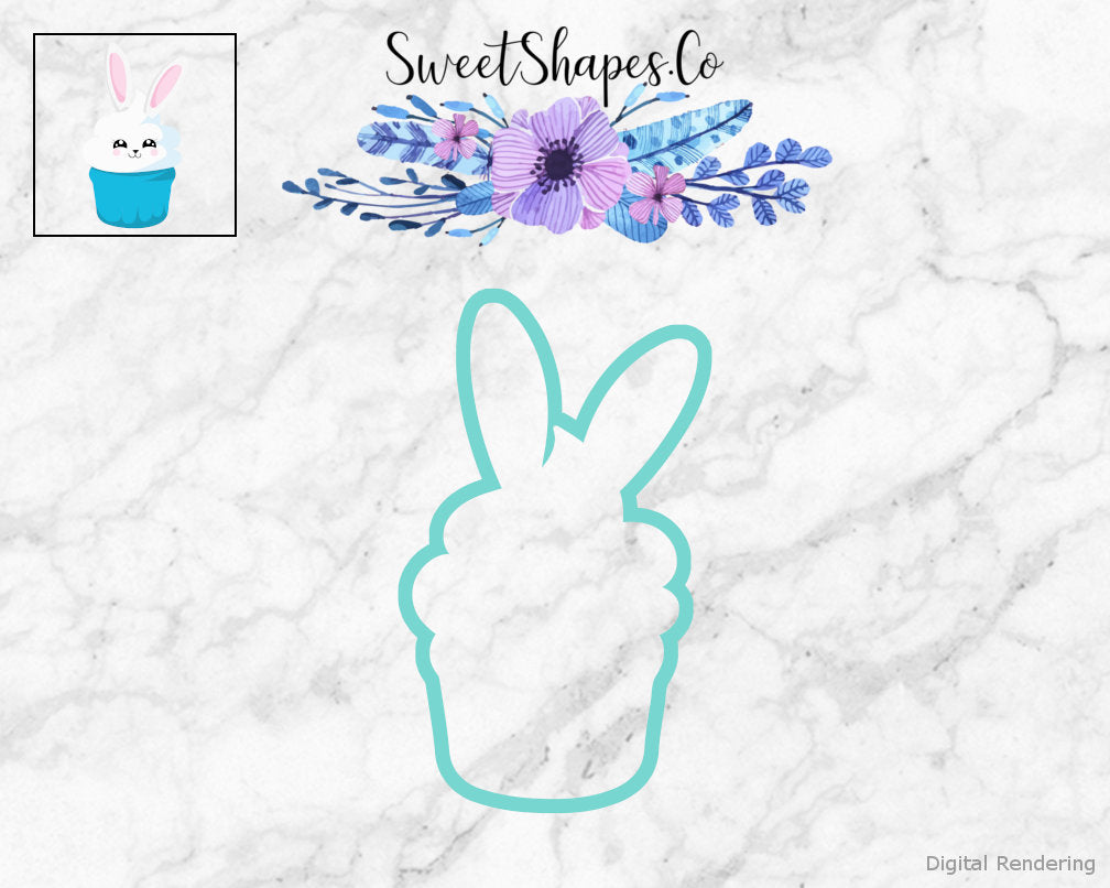 Bunny Cupcake 2 Cookie Cutter