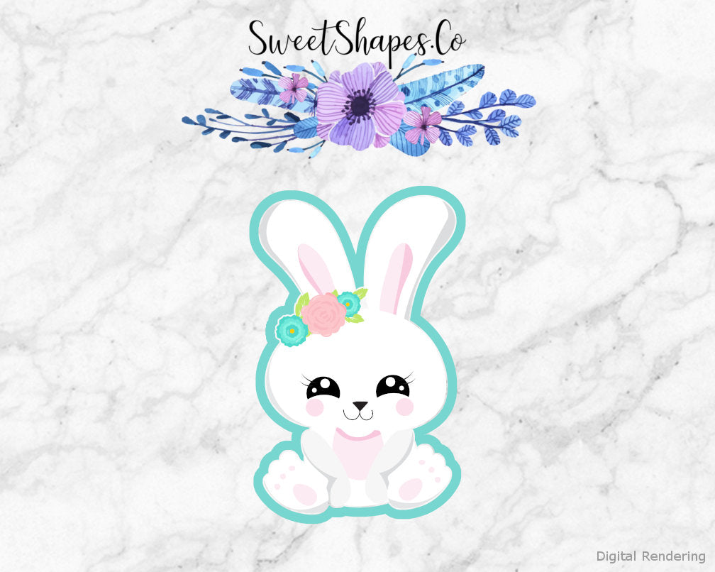 Bunny with Floral Accent Cookie Cutter