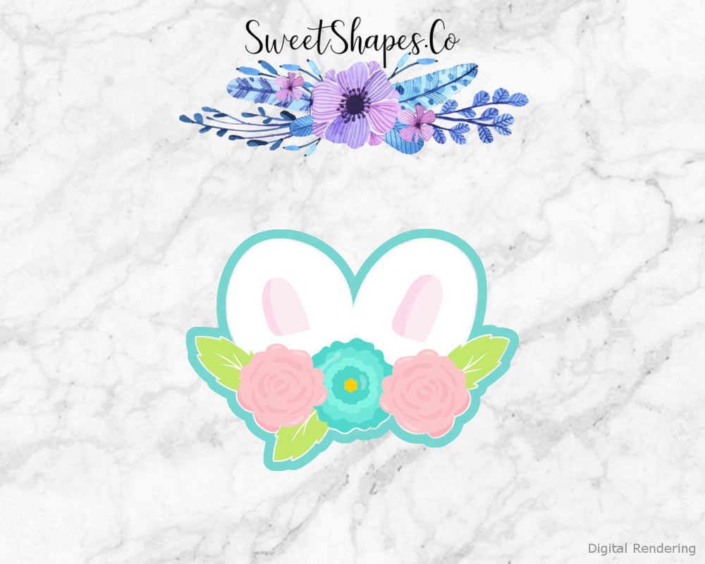 Floral Bunny Ears Cookie Cutter
