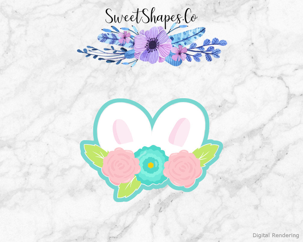 Floral Bunny Ears Cookie Cutter