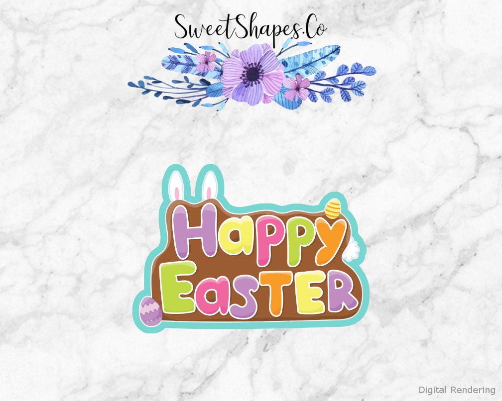 Happy Easter Sign Cookie Cutter