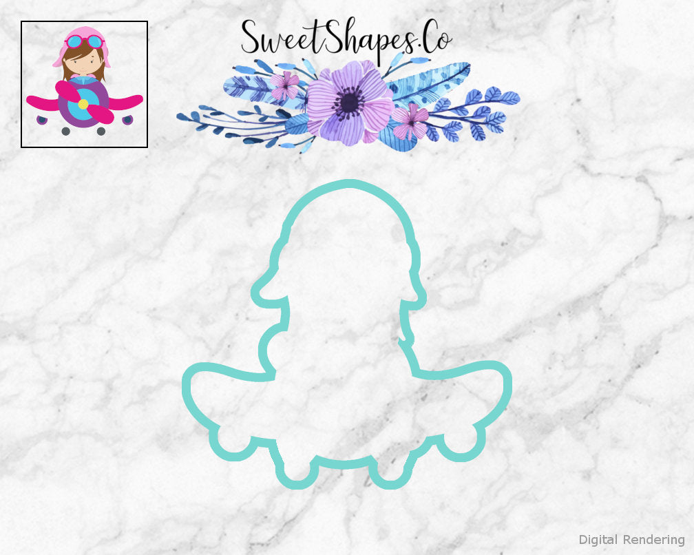 Girl Flying a Plane Cookie Cutter
