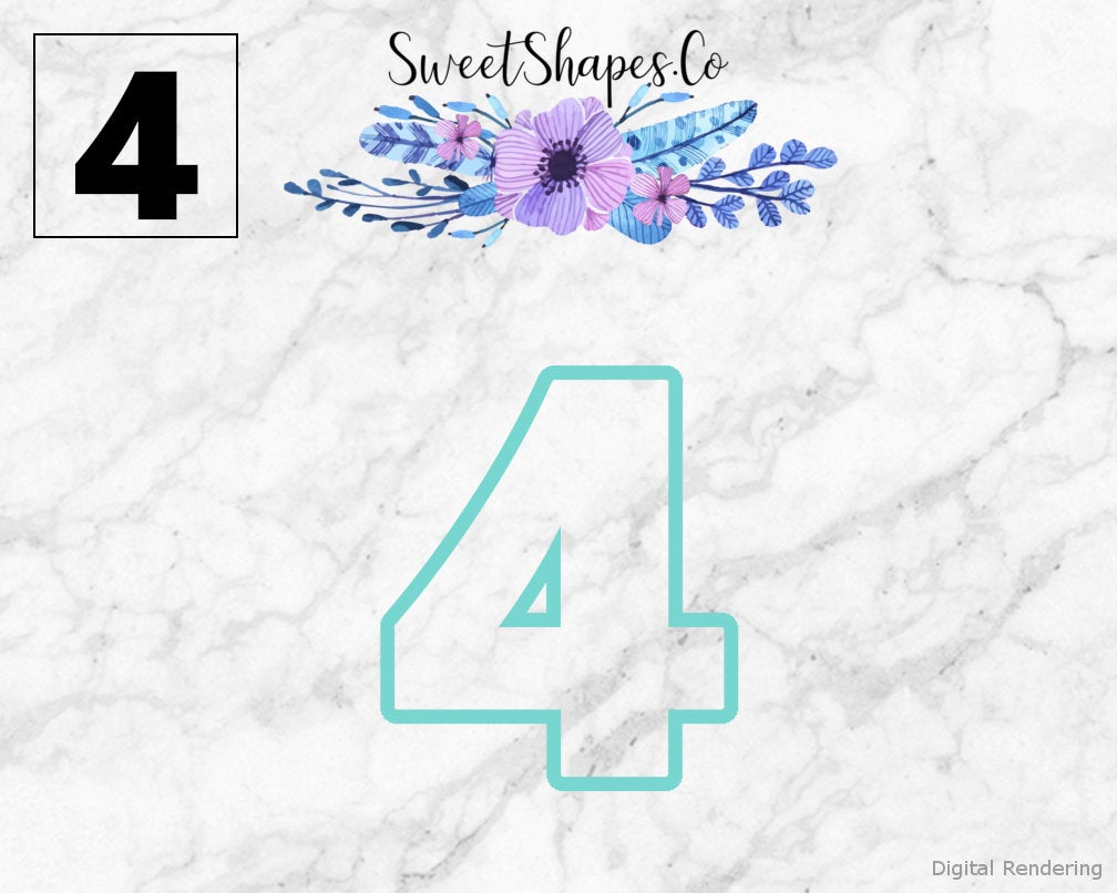 Number 4 Cookie Cutter