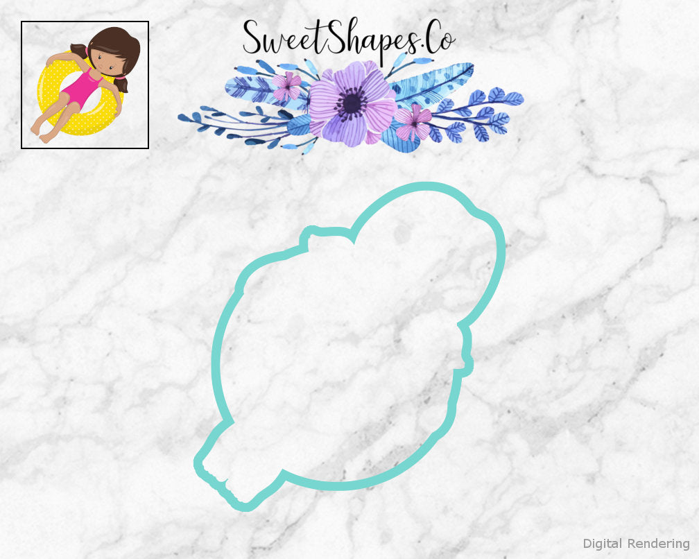 Girl on Pool Floatie Cookie Cutter