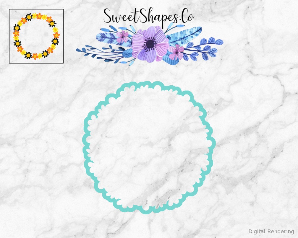 Autumn Flower Wreath Cookie Cutter