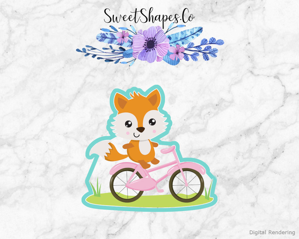 Fox on Bicycle Cookie Cutter