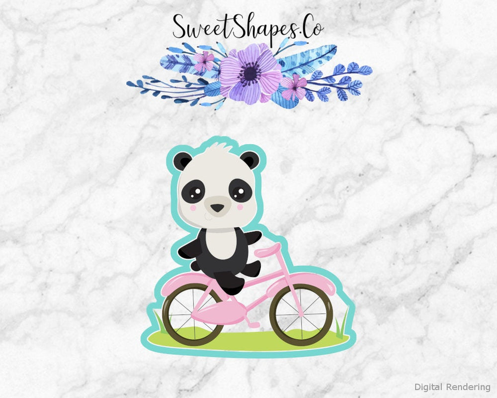 Panda on Bicycle Cookie Cutter