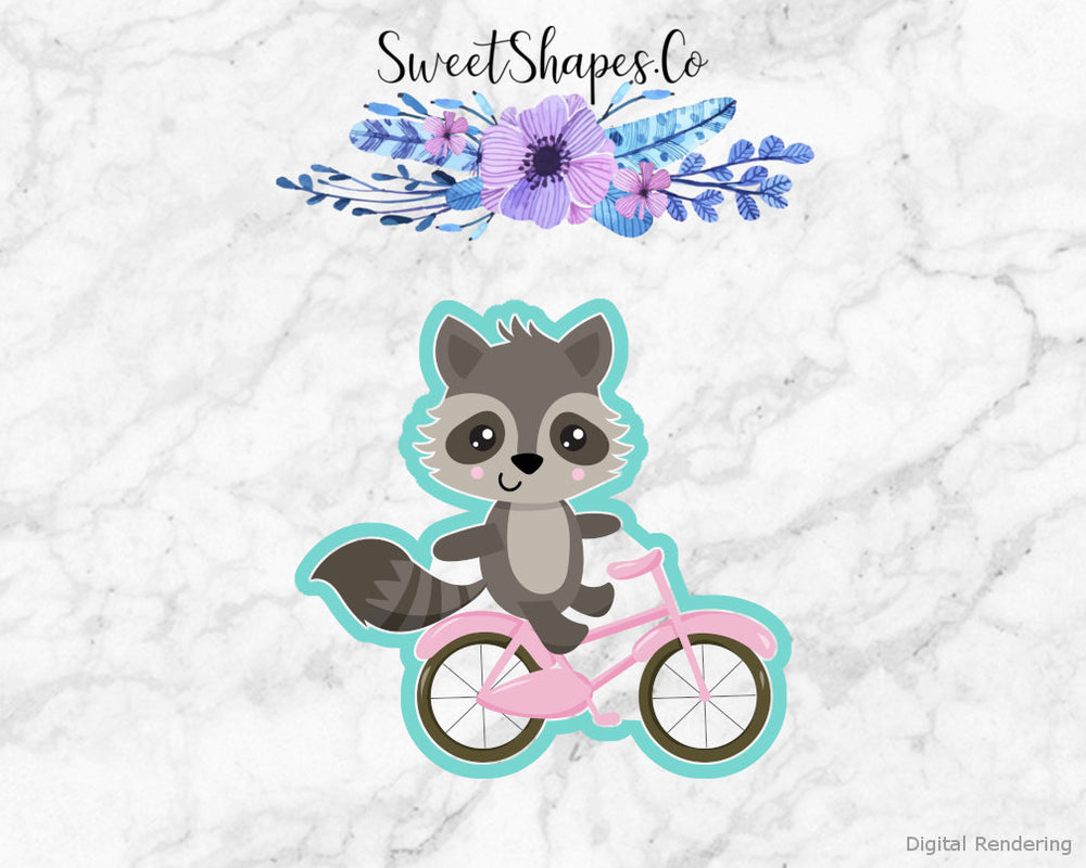 Raccoon on Bicycle Cookie Cutter