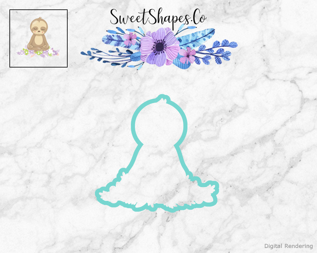 Sloth on Flowers Cookie Cutter
