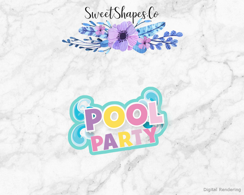 Pool Party Plaque Cookie Cutter