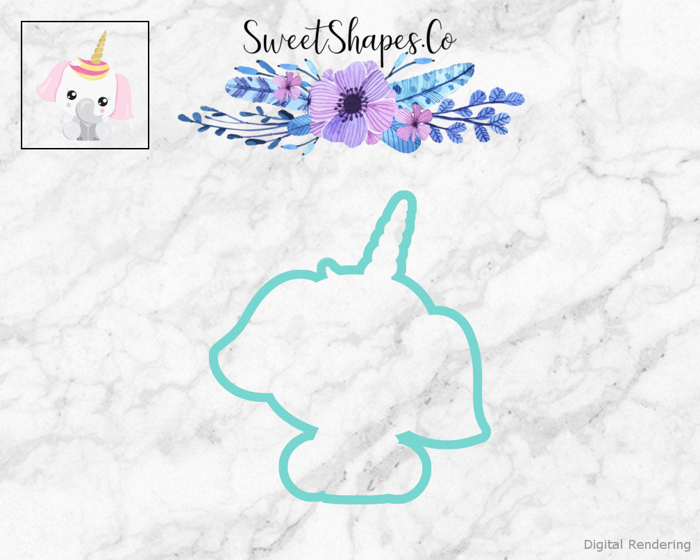 Unicorn Elephant 1 Cookie Cutter