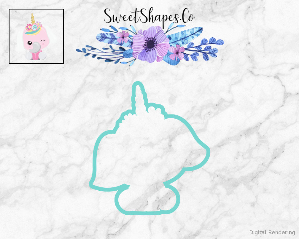 Unicorn Elephant 2 Cookie Cutter