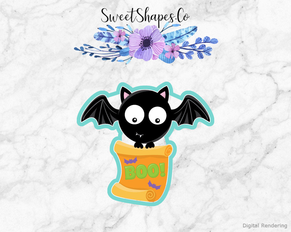 Halloween Bat with Banner Cookie Cutter