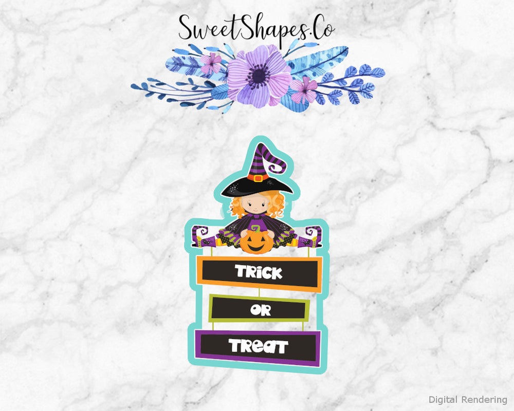 Halloween Witch with 3 piece Banner Cookie Cutter