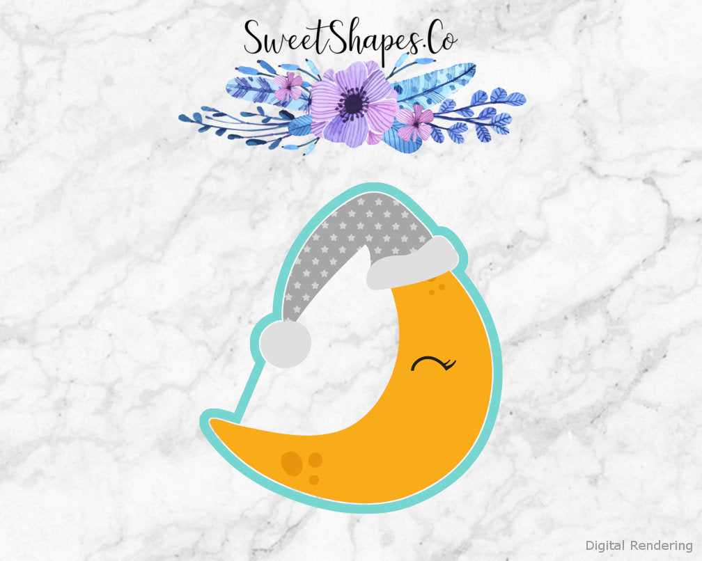 Sleepy Crescent Moon Cookie Cutter