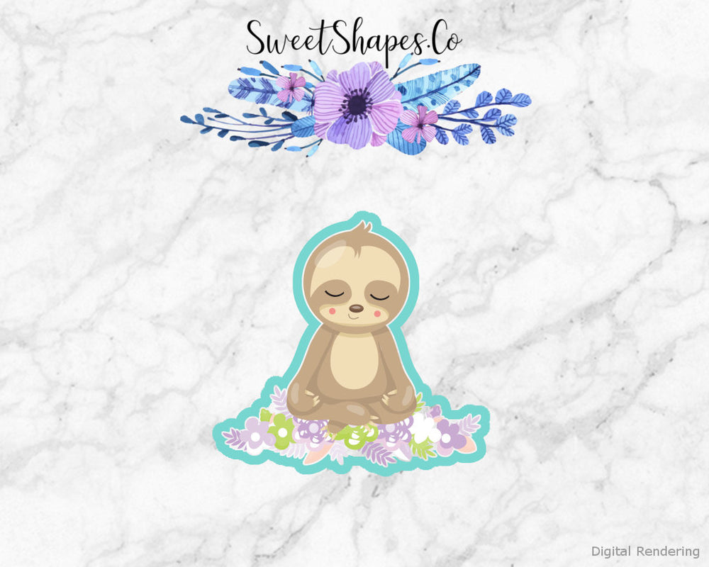 Sloth on Flowers Cookie Cutter
